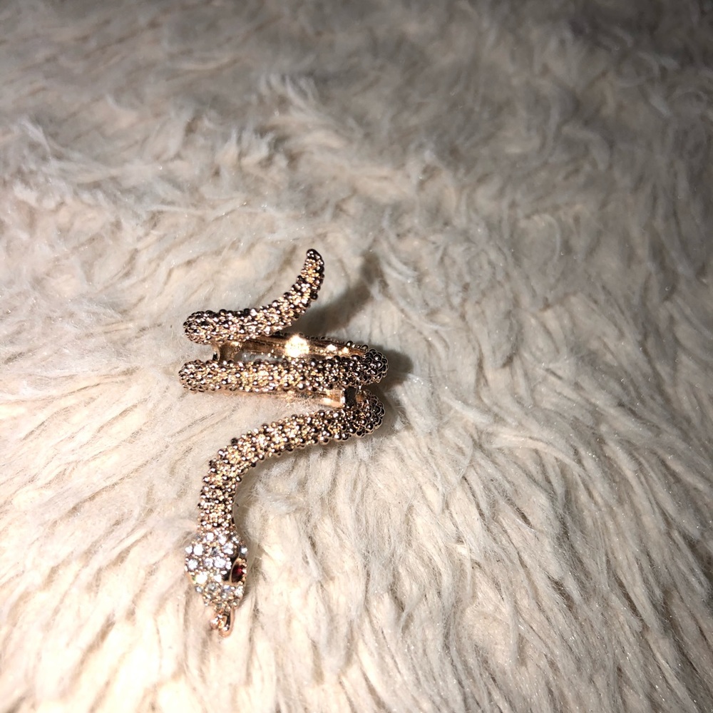 Rose Gold Crystal Snake Ring (NEW)